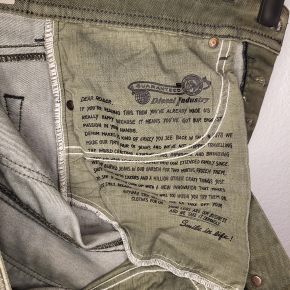 Diesel Denim Jeans size 29 Buster regular slim-tapered 0845K_stretch olive green - Picture 10 of 11
